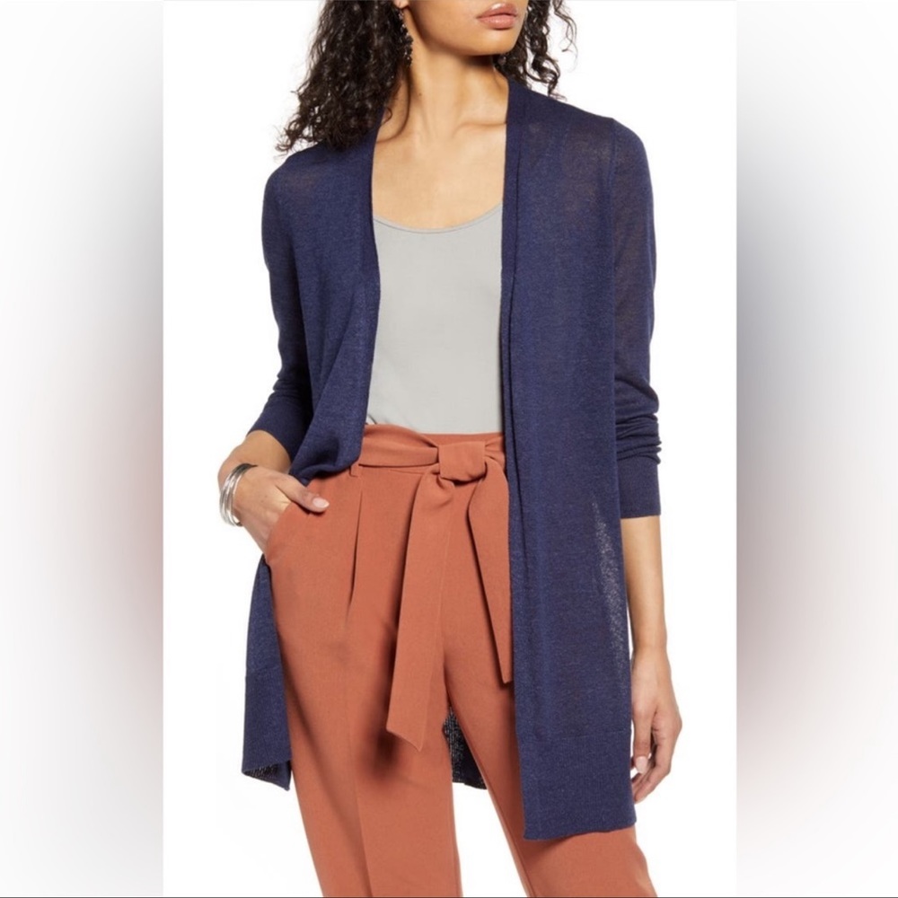 Side Slit Cardigan In Navy Peacoat
Size XS - Picture 2 of 14